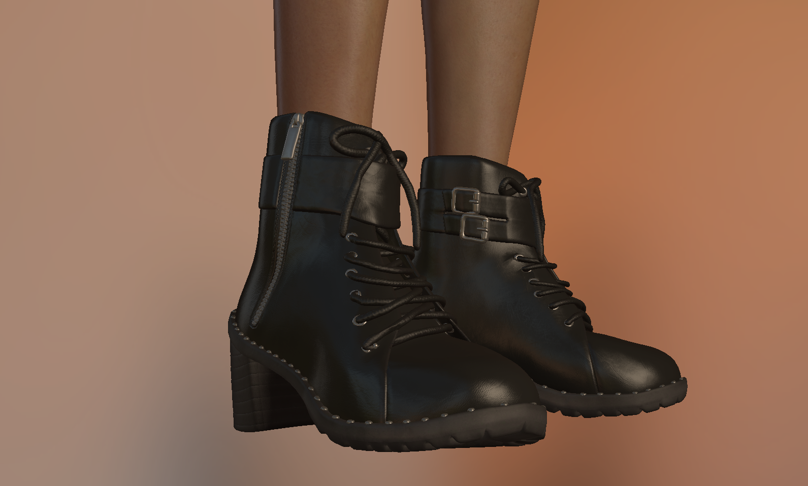 Clothing - Heeled Leather Boots | Virt-A-Mate Hub