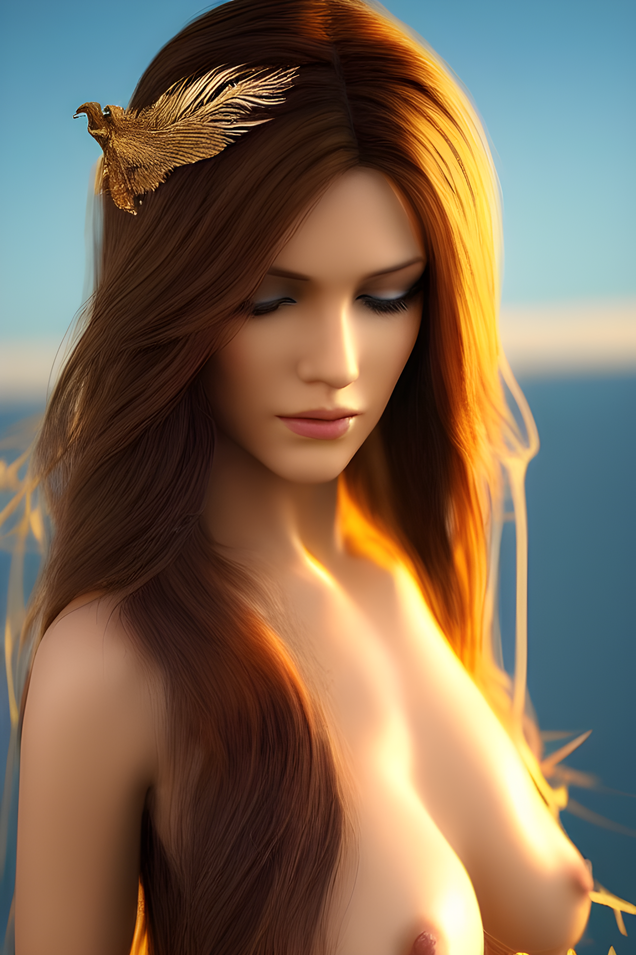 Naked_woman_with_long_hair_brown__wings_with_the_golden_reflections_of_light__feathers_falling...png