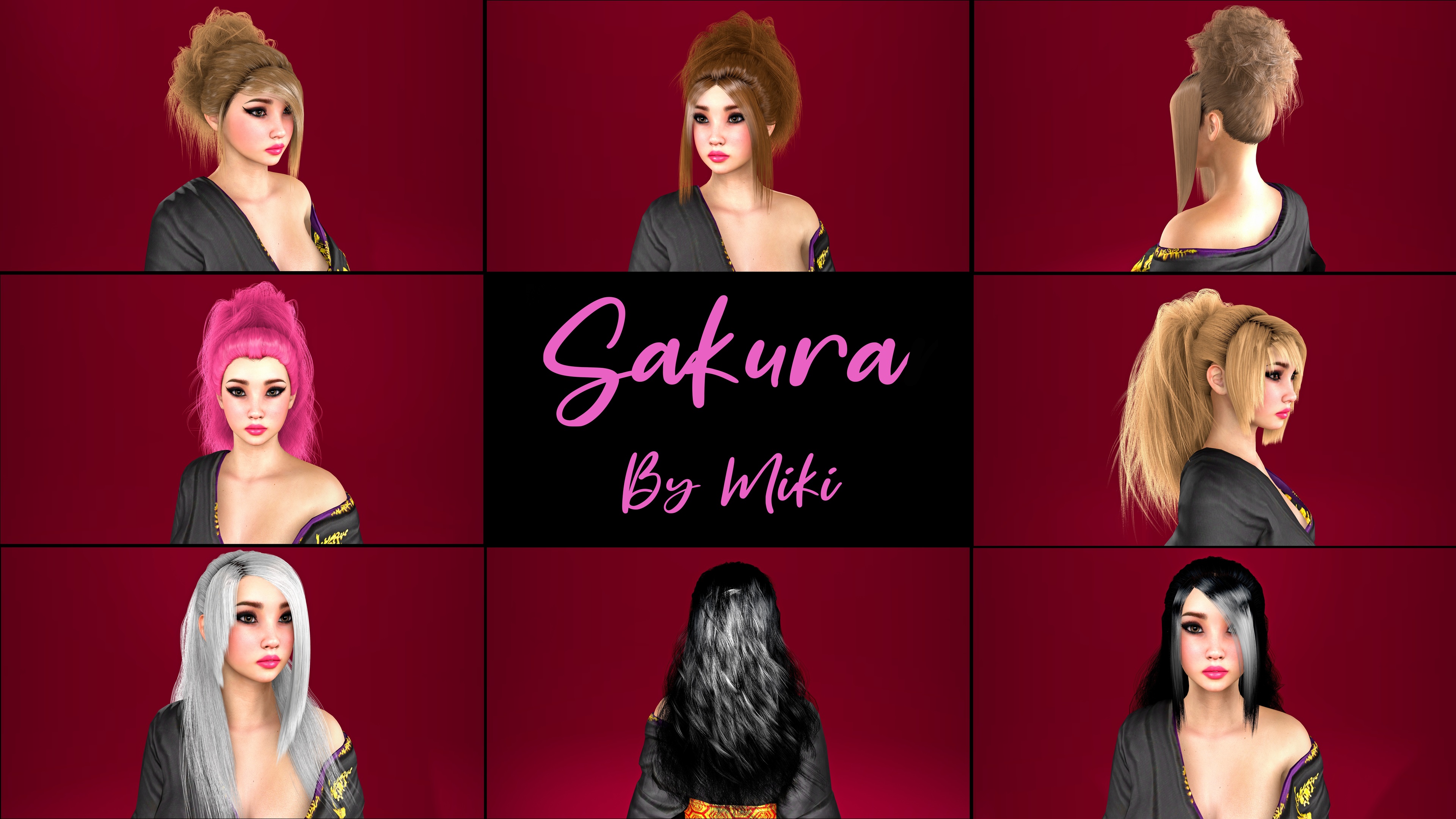 Hairstyles - Sakura Hair | Virt-A-Mate Hub