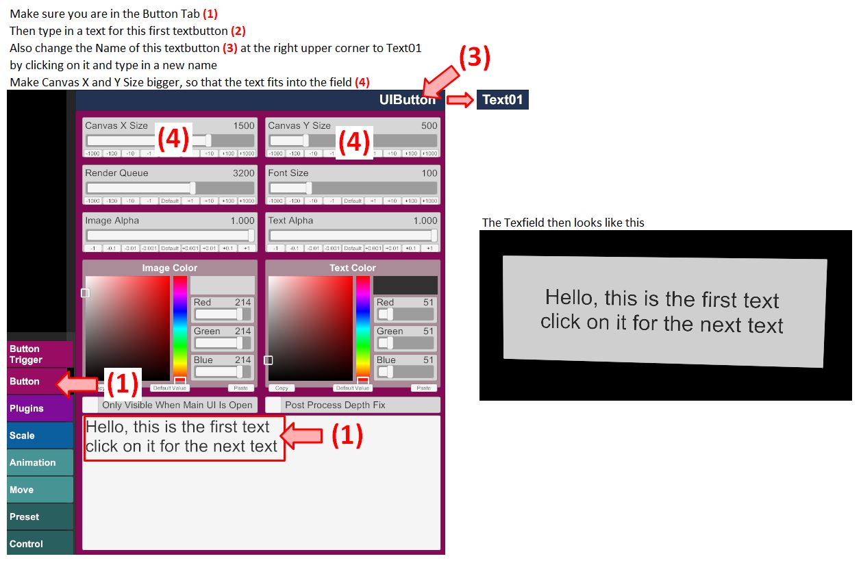 VAM Create a simple continuous click text with UI buttons Part02.JPG
