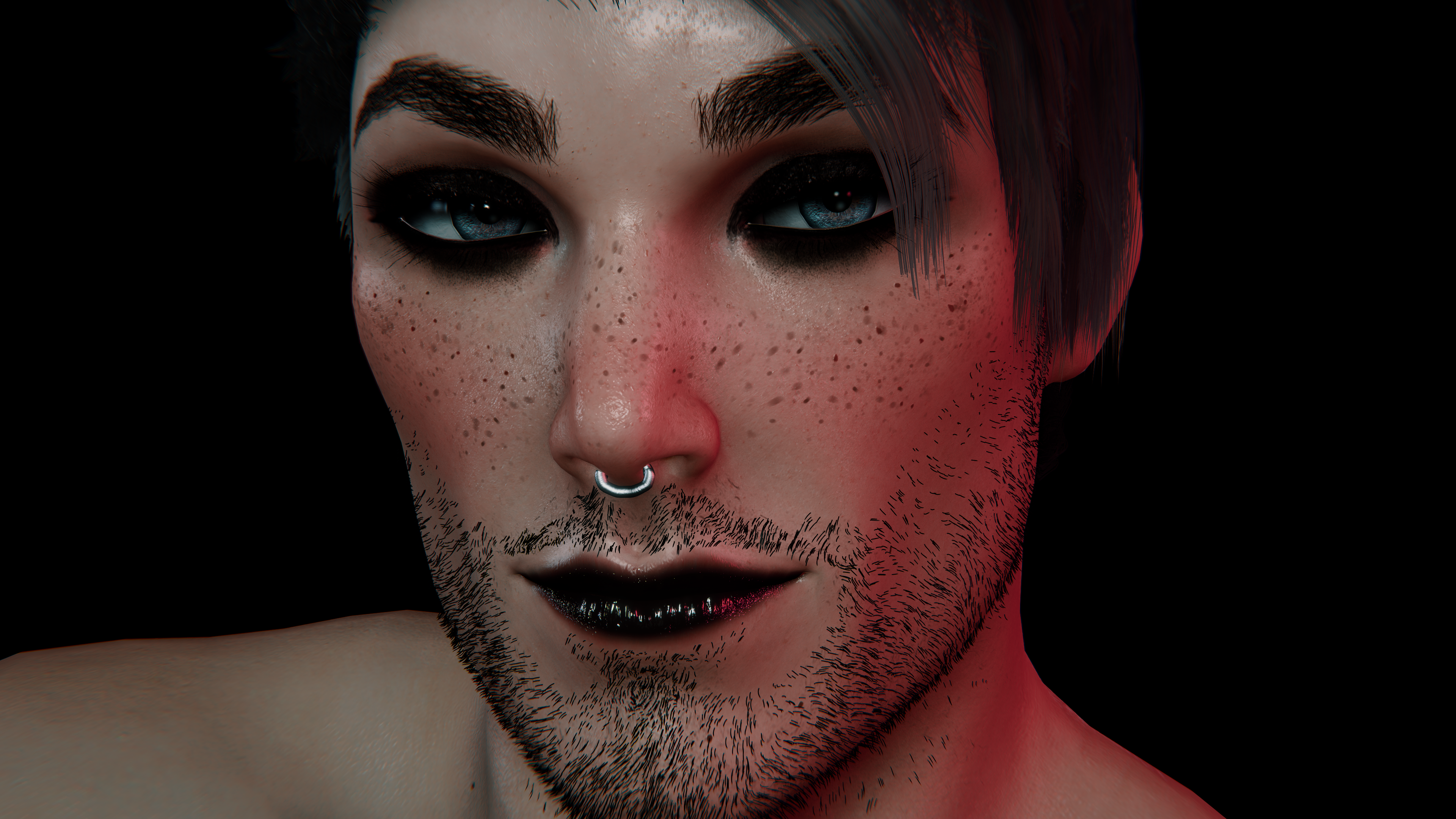 Dean models new male/futa blush and freckles + Lips cloth