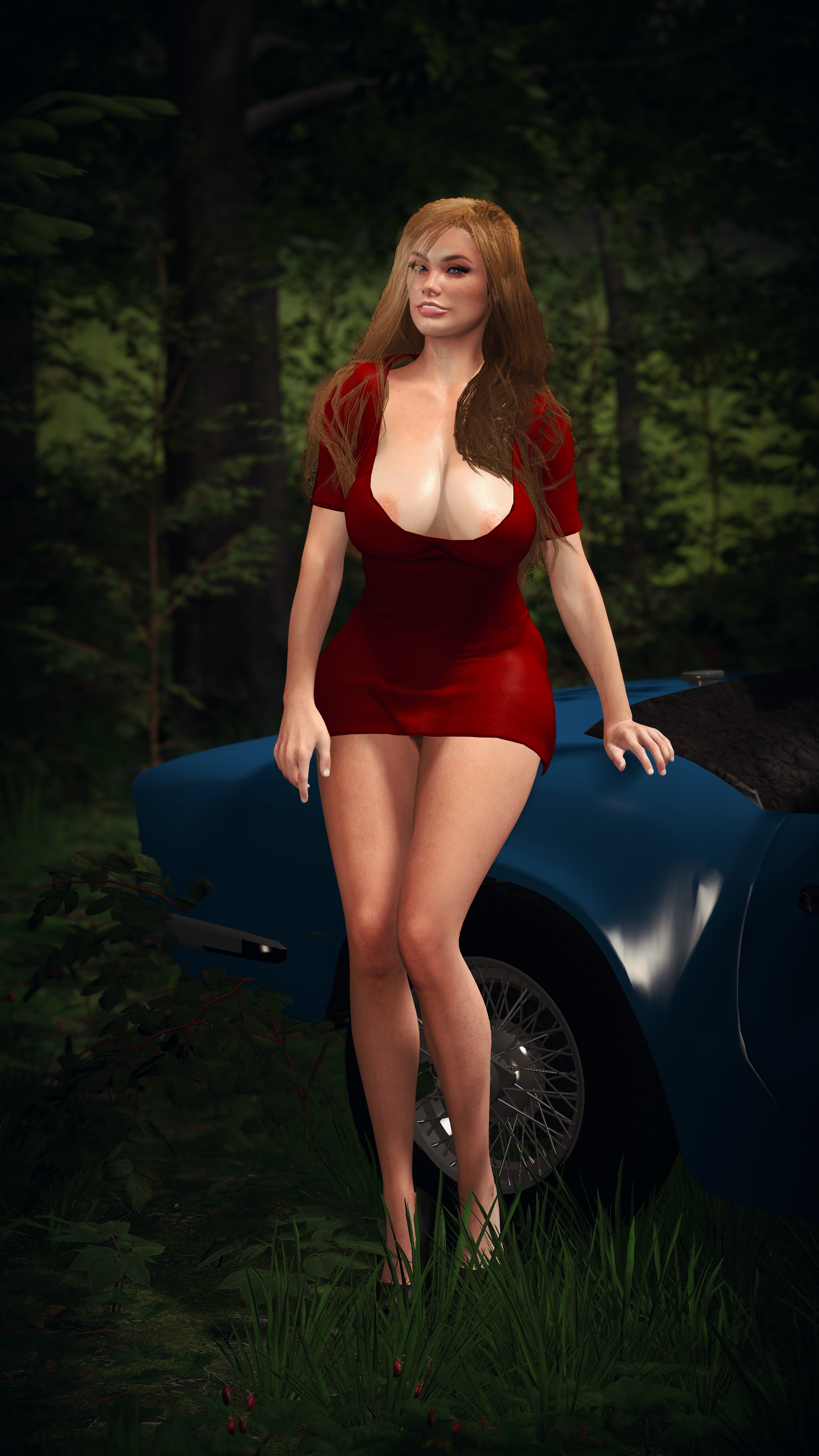 Red dress in the Forest
