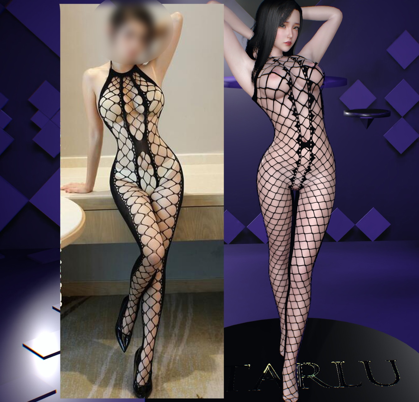 Sexy one-piece fishing net clothing